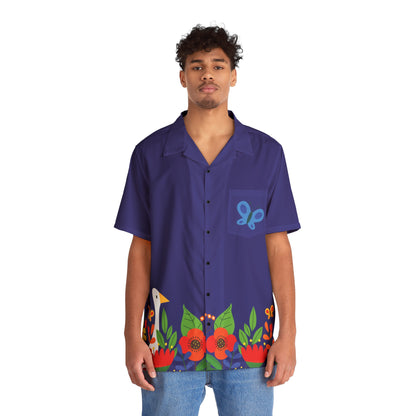 Bright Summer flowers - Ultramarine 160987 - Men's Hawaiian Shirt