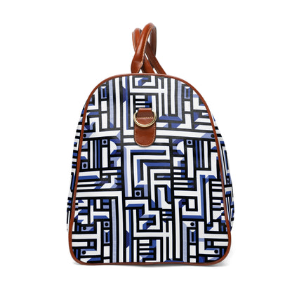 Futuristic pattern - Blue - Waterproof Travel Bag