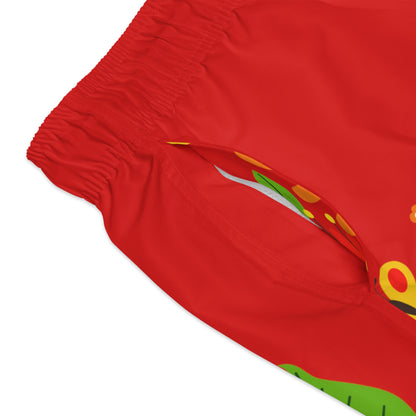 Bright Summer flowers - Scarlet de0000 - Swim Trunks