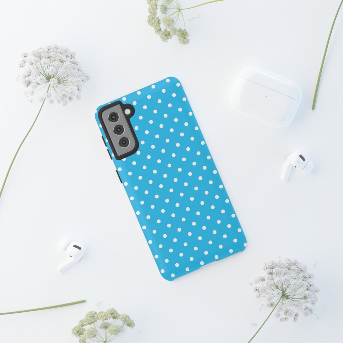 White dots on blue - Tough Cases