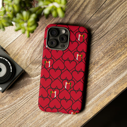 Ducks in hearts - Fire Engine Red c8092e - Tough Cases