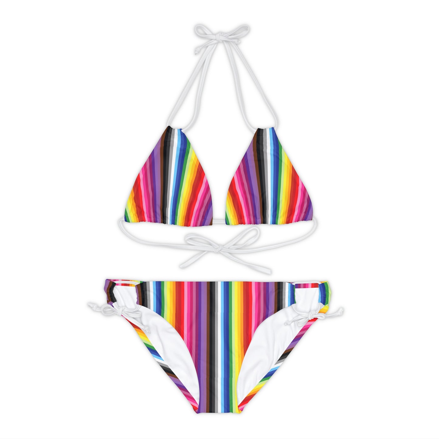 Rainbow Stripes - Pride - Strappy Bikini Set