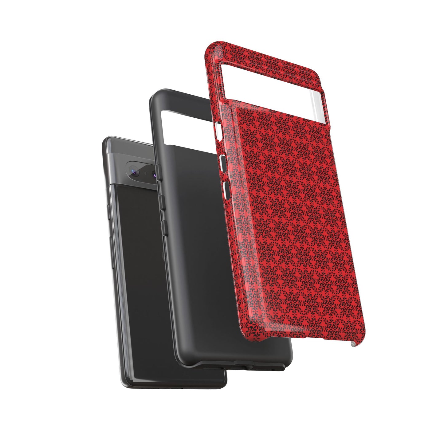 Vibrant Kaleidoscope - Black - Scarlet - Tough Cases