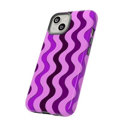 Vertical retro wavy purple and pink - Tough Cases