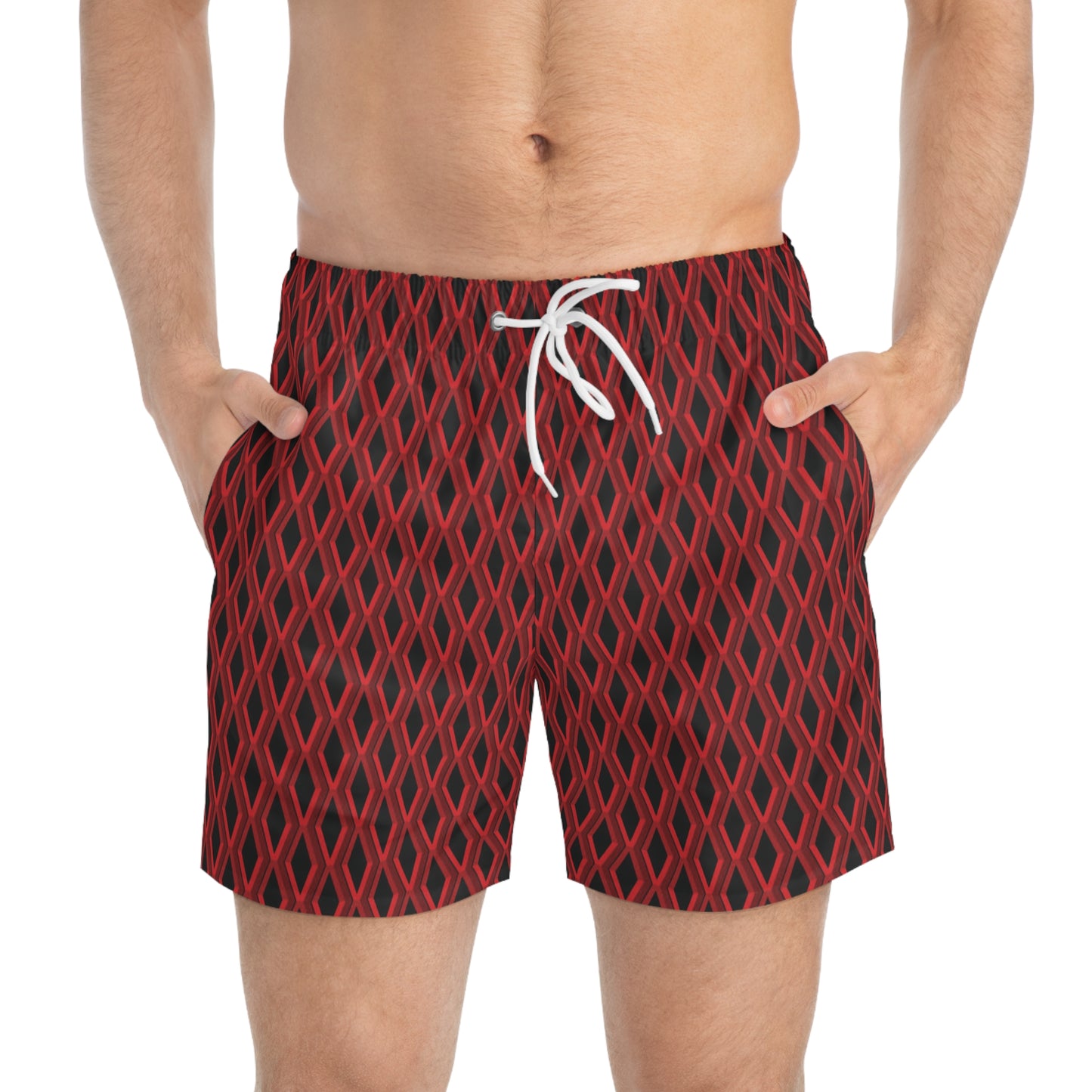 Diamond Geometric pattern5 - 000000 - Swim Trunks