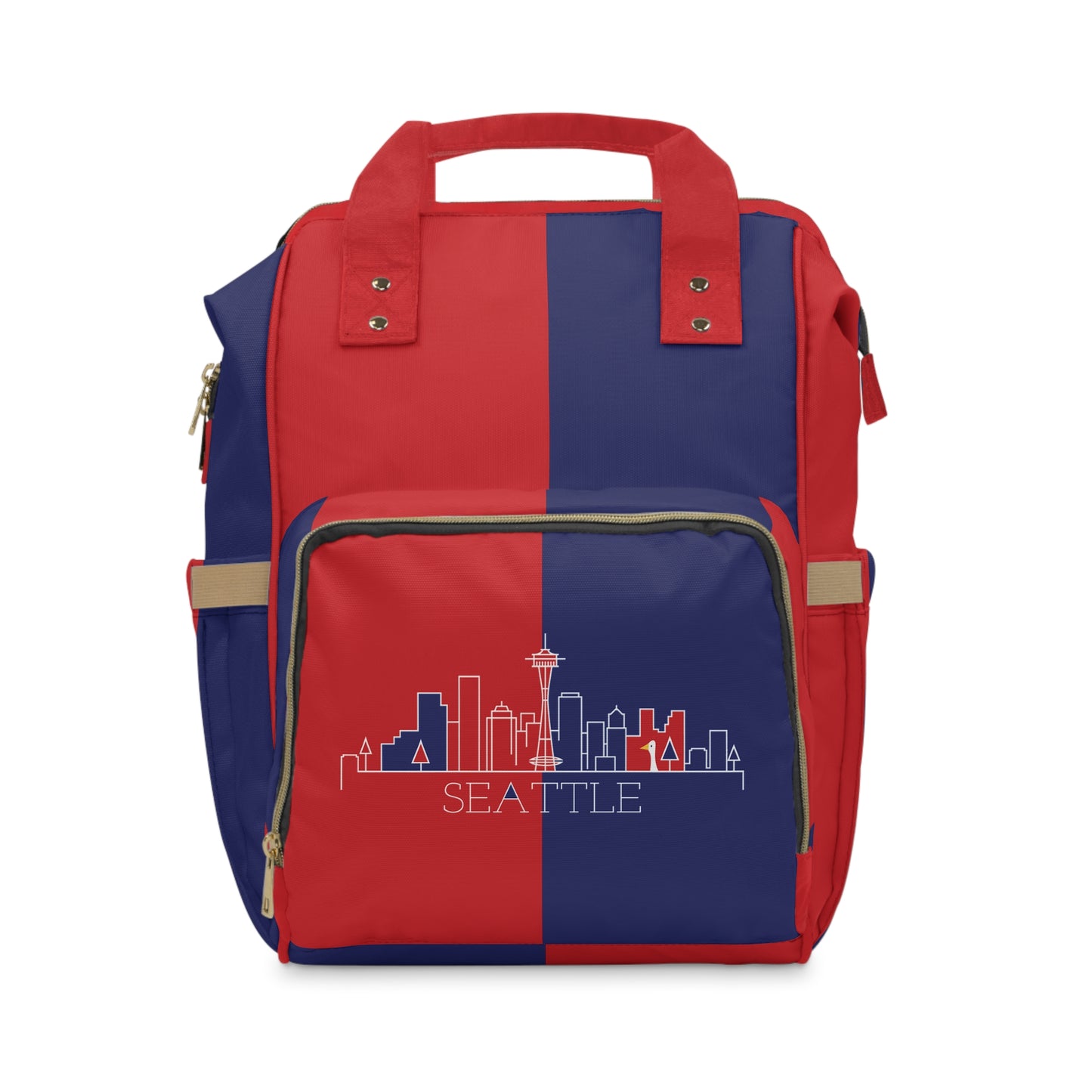 Seattle - Red White and Blue City series - Multifunctional Diaper Backpack