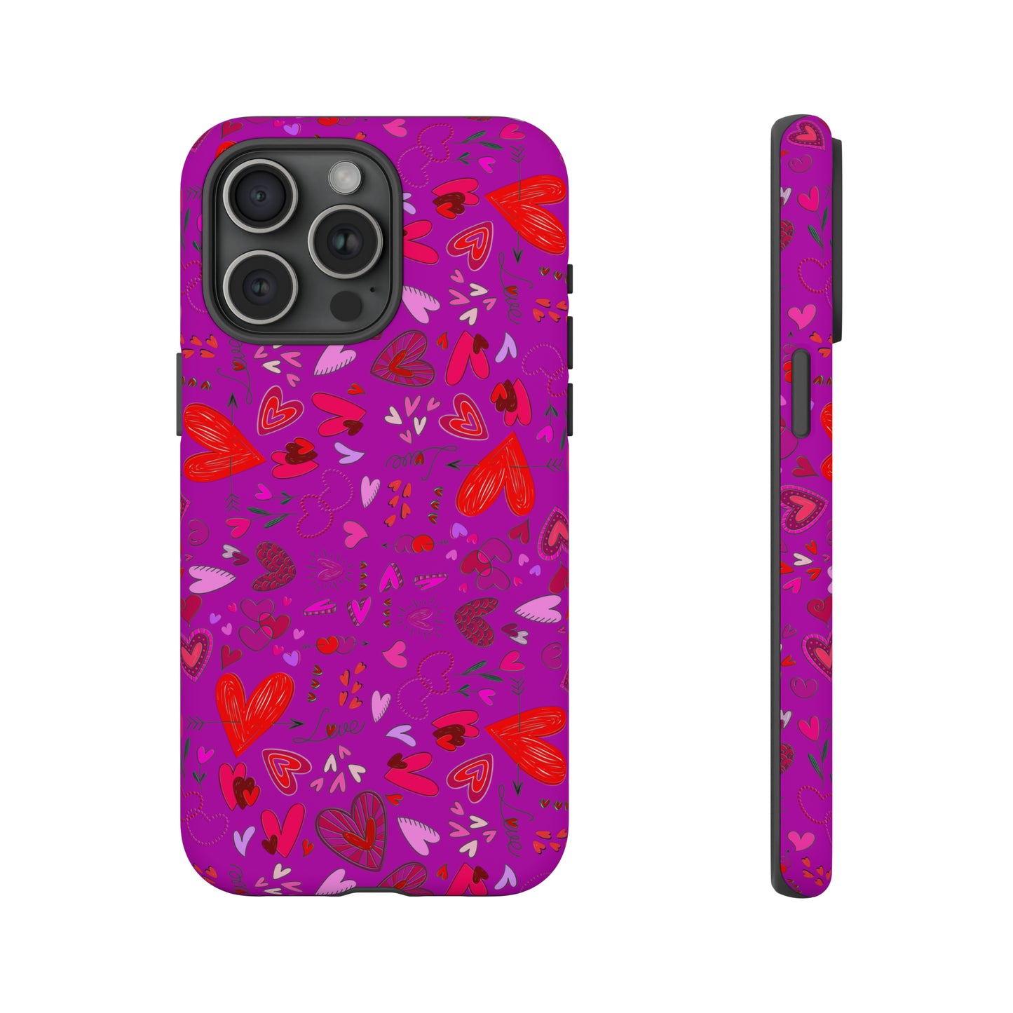 Heart Doodles - Deep Magenta B805AE - Tough Cases