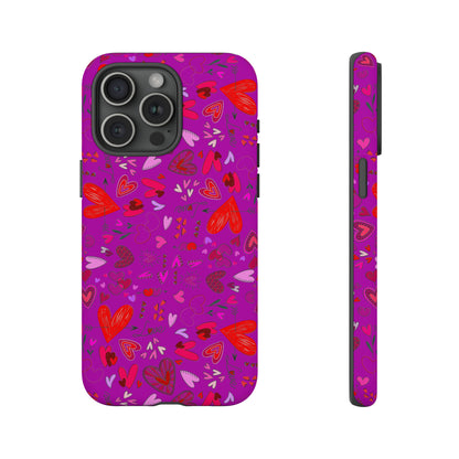 Heart Doodles - Deep Magenta B805AE - Tough Cases