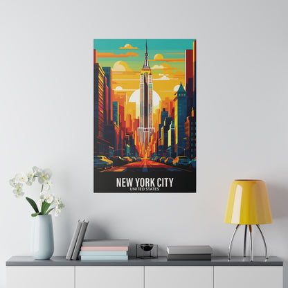 New York City - United States - Black 000000 - Matte Canvas, Stretched, 0.75"