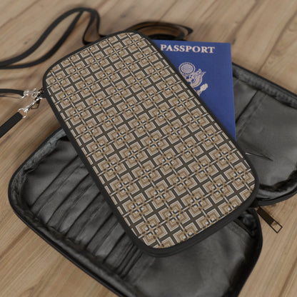 Intersecting Squares - Brown - Gray - Passport Wallet