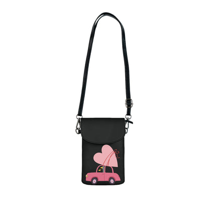 Ducks delivering a lot of love - Black 000000 - Small Cell Phone Wallet