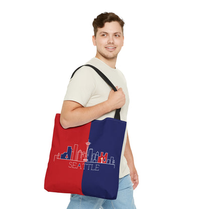 Seattle - Red White and Blue City series - Logo - Tote Bag