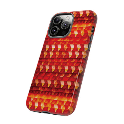 Geometric Flame - Red Triangles - Boston University Red d00000 - Tough Cases