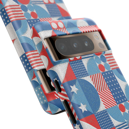 Red White and Blue Bold Pattern - BIG - Oil Paint Texture - Tough Cases