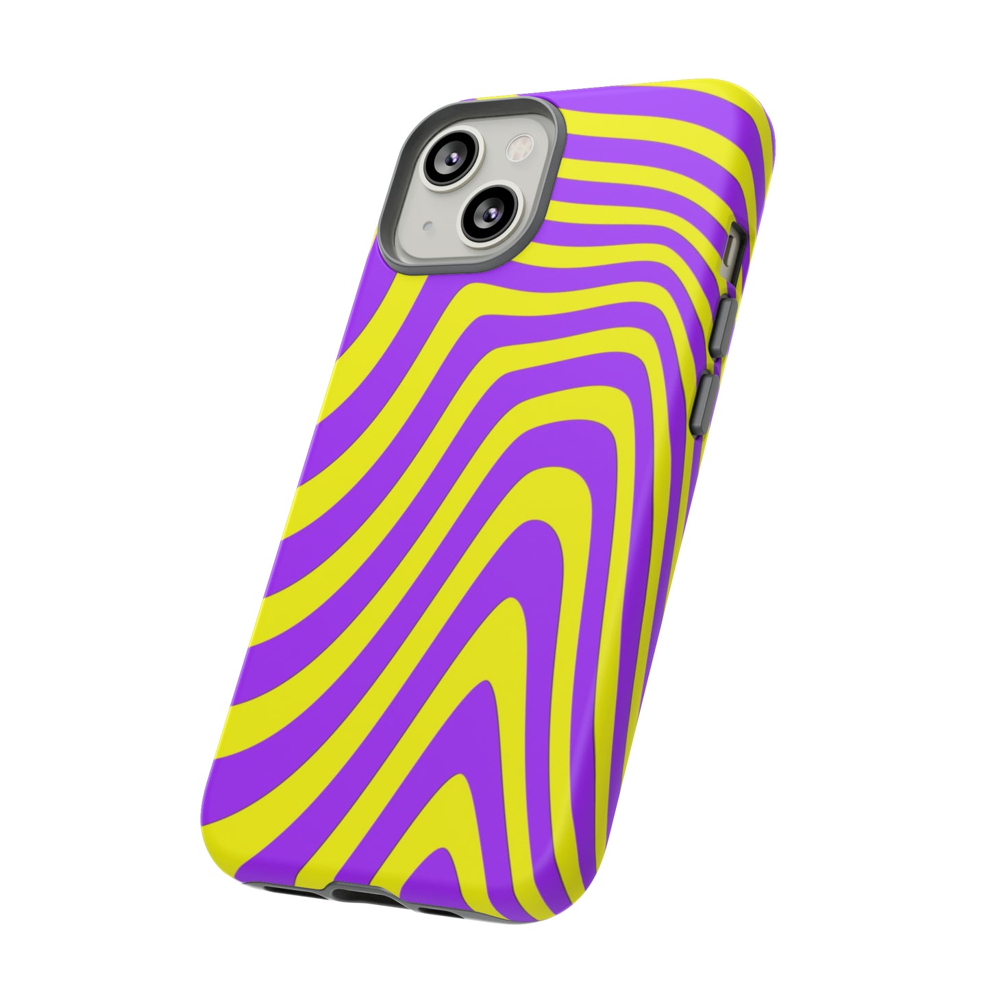 Retro wavy - yellow and purple - Tough Cases