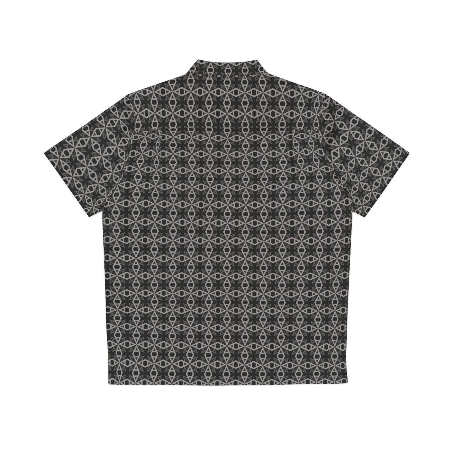 Letter Art - A - Gray - Black 000000 - Men's Hawaiian Shirt