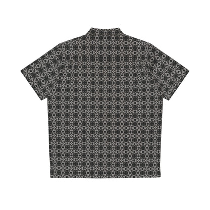 Letter Art - A - Gray - Black 000000 - Men's Hawaiian Shirt