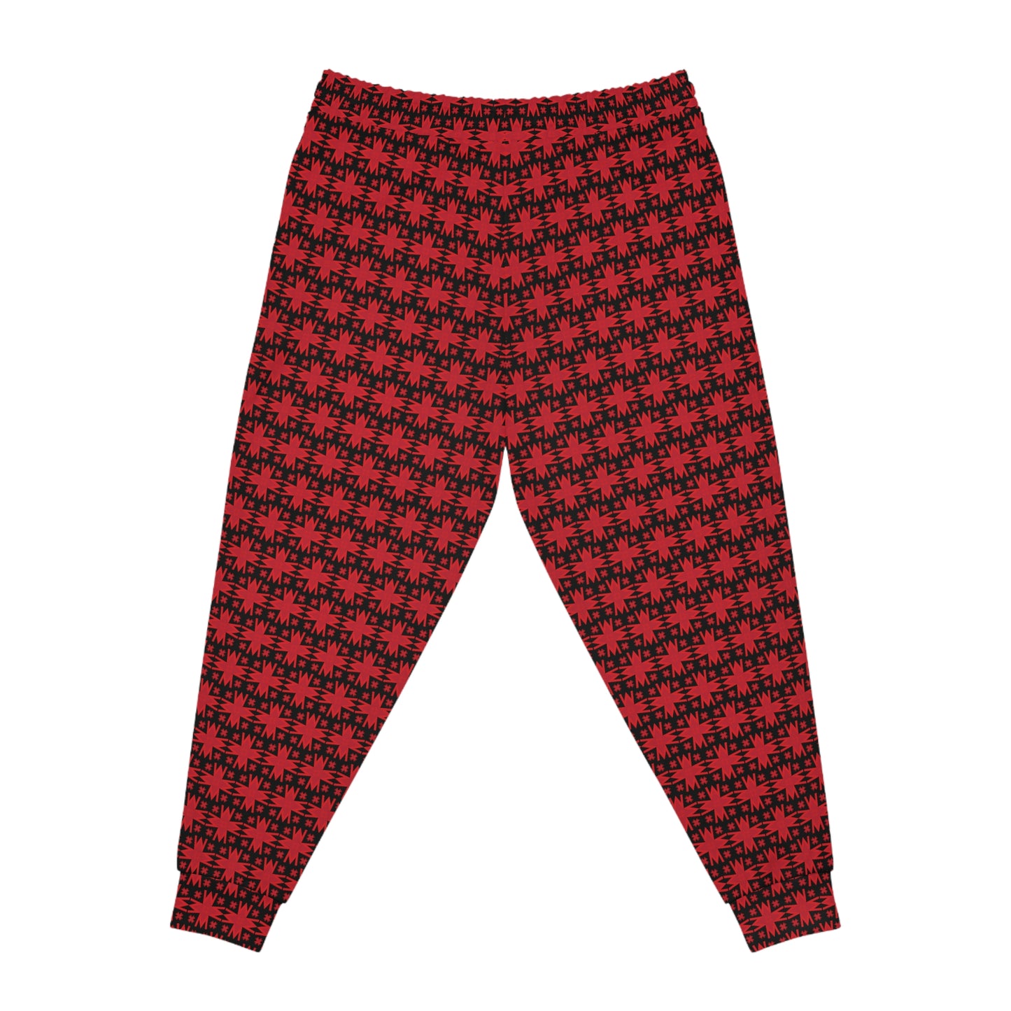 Letter Art - M - Red - Black 000000 - Athletic Joggers (AOP)