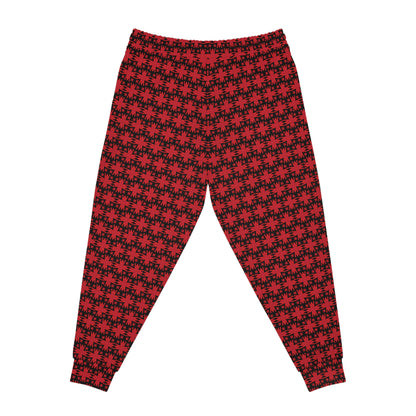 Letter Art - M - Red - Black 000000 - Athletic Joggers (AOP)