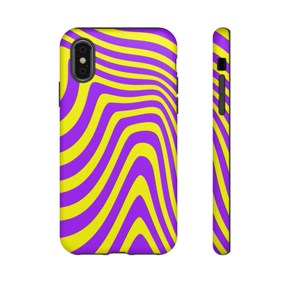 Retro wavy - yellow and purple - Tough Cases