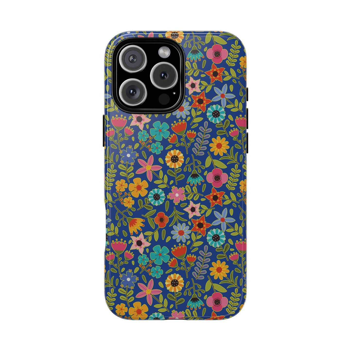 Playful Spring flowers - blue - Tough Cases