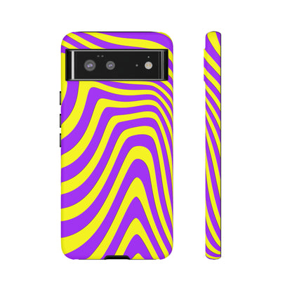 Retro wavy - yellow and purple - Tough Cases