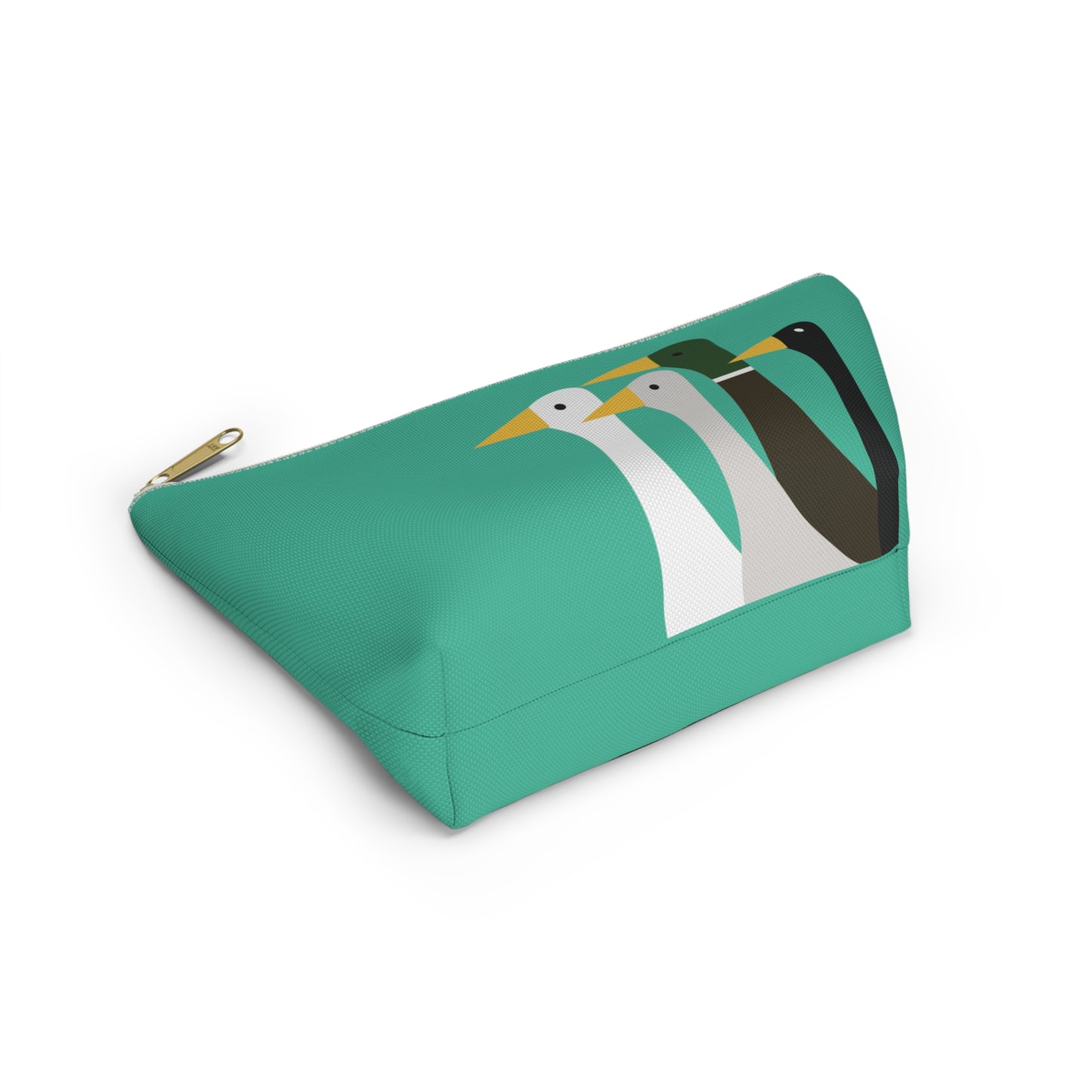 Nifty Ducks Co. Logo2 - ducks - Turquoise 12d3ad - Accessory Pouch w T-bottom