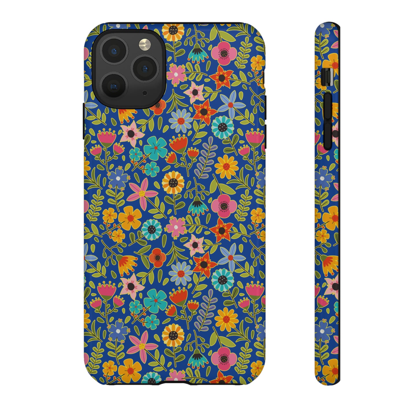 Playful Spring flowers - blue - Tough Cases