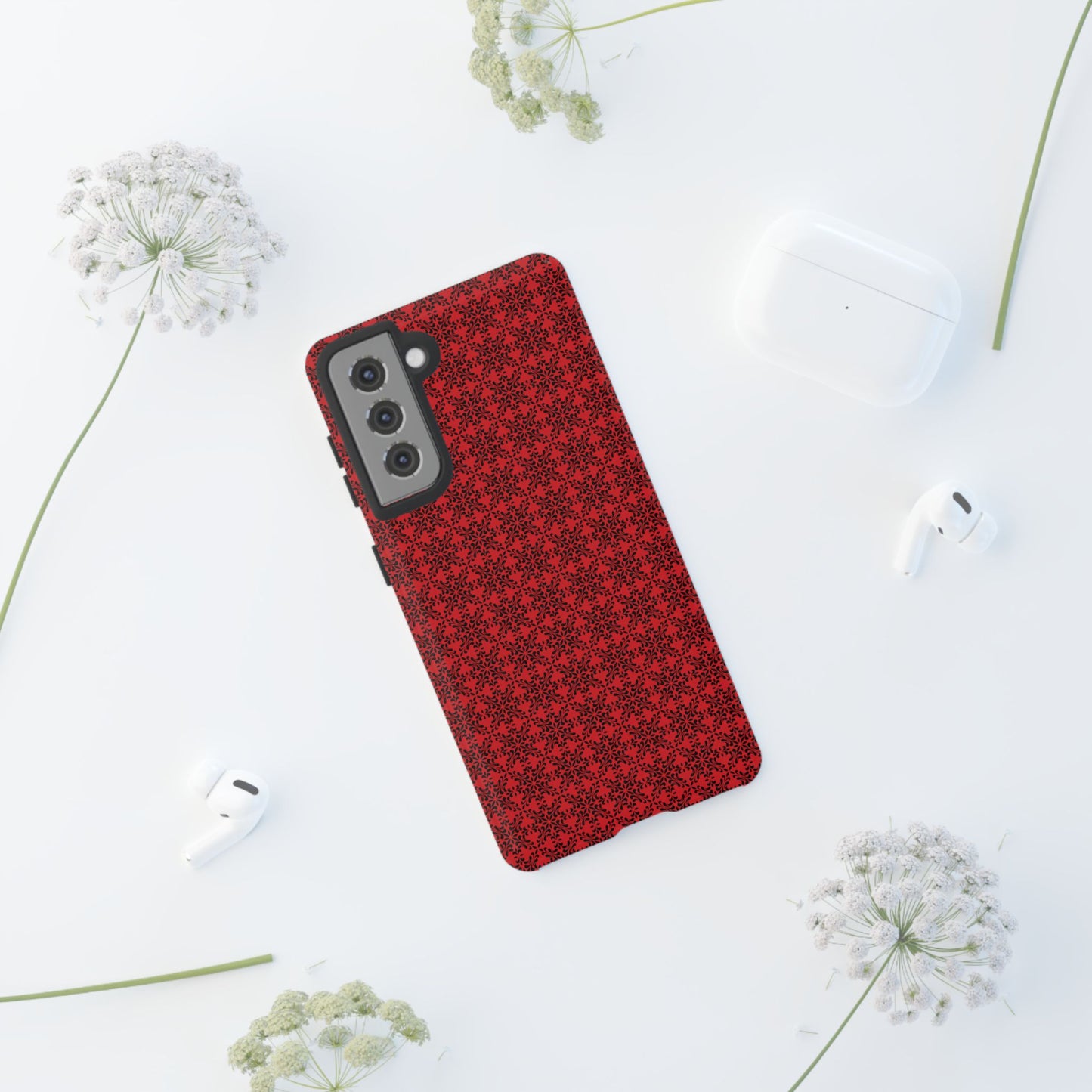 Vibrant Kaleidoscope - Black - Scarlet - Tough Cases