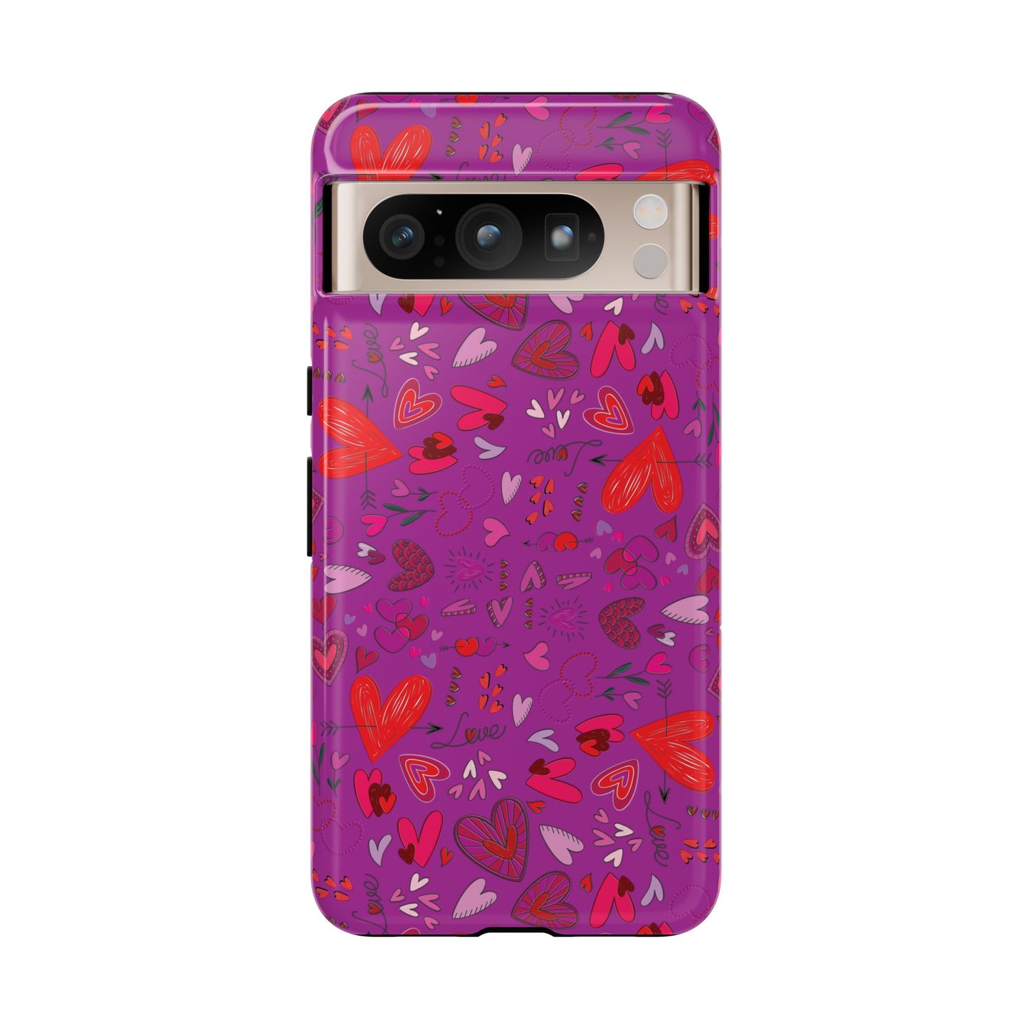 Heart Doodles - Deep Magenta B805AE - Tough Cases