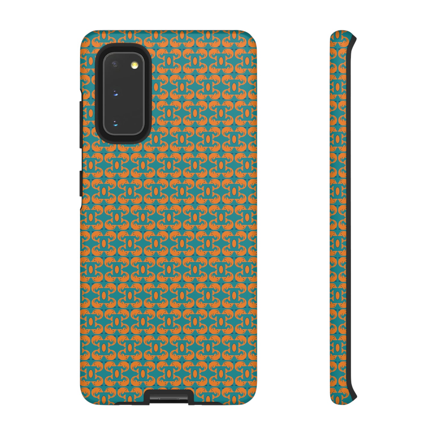 Playful dolphins - Orange - Aqua 008E97 - Tough Cases