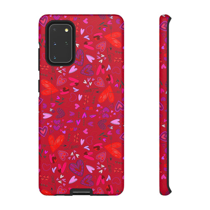 Heart Doodles - Fire Engine Red c8092e - Tough Cases