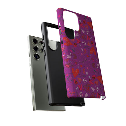 Heart Doodles - Deep Magenta B805AE - Tough Cases