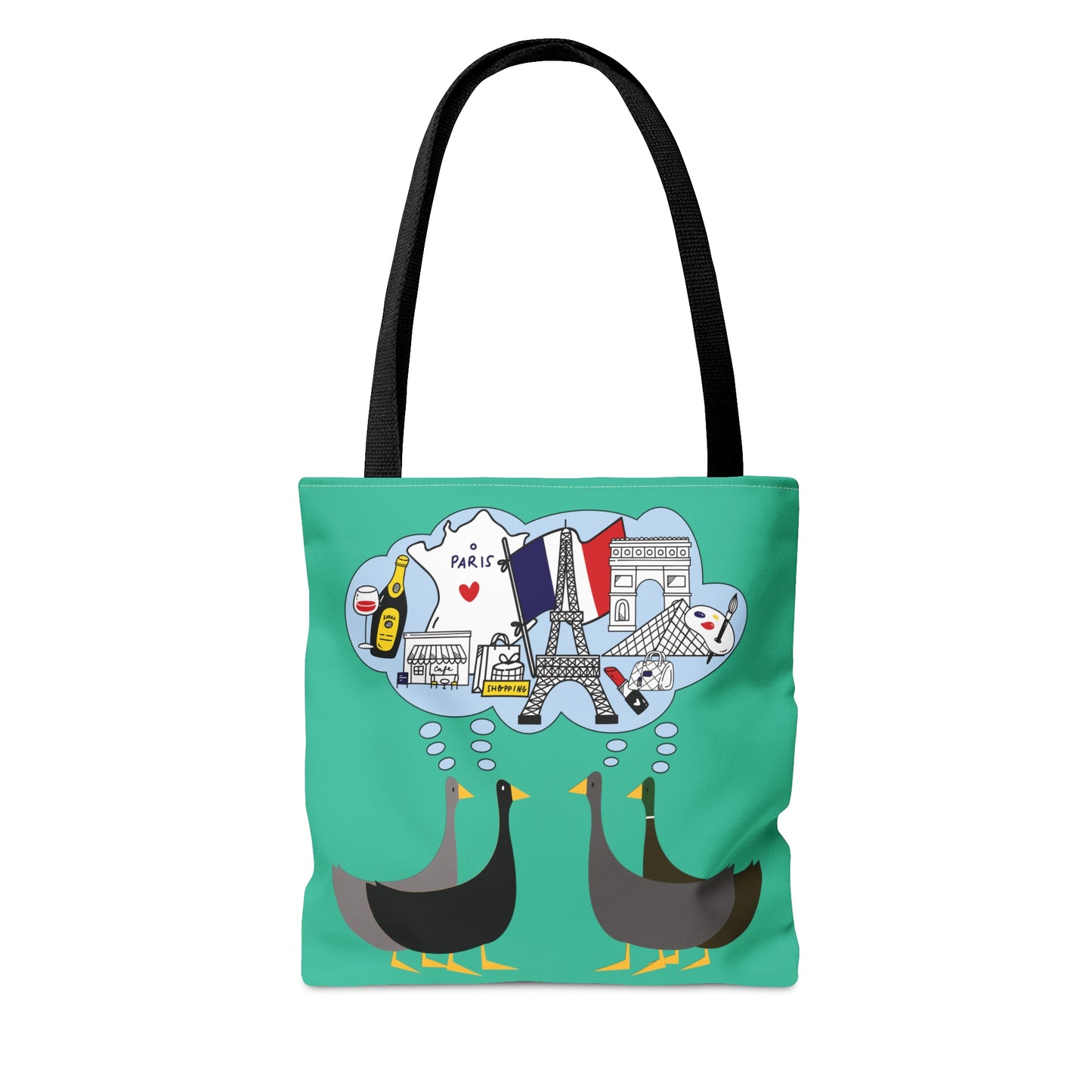 Ducks dreaming of Paris - Turquoise 12d3ad - Tote Bag