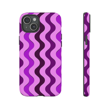 Vertical retro wavy purple and pink - Tough Cases