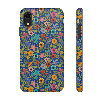 Playful Spring flowers - blue - Tough Cases