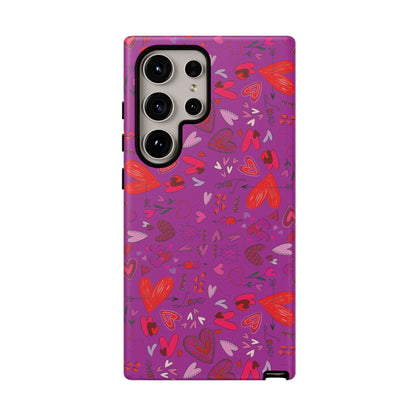 Heart Doodles - Deep Magenta B805AE - Tough Cases