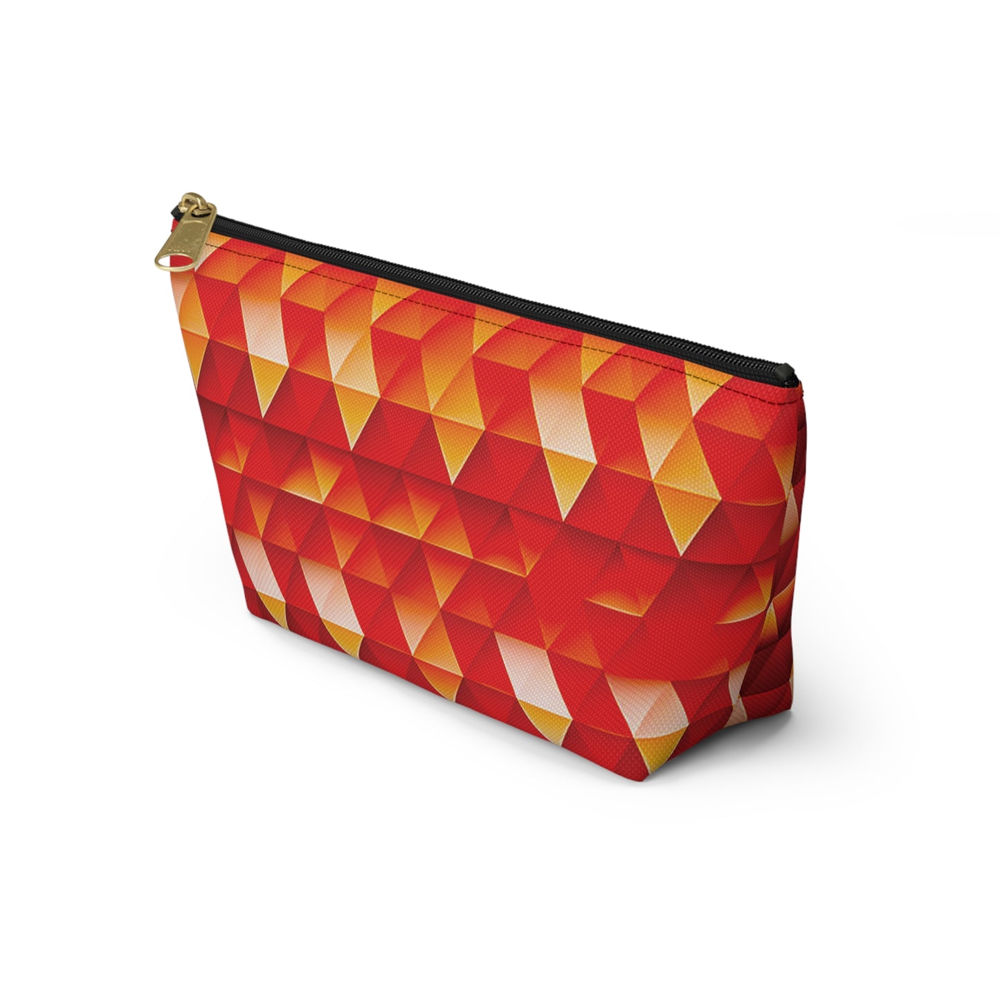 Geometric Flame - Red Triangles - Boston University Red d00000 - Accessory Pouch w T-bottom