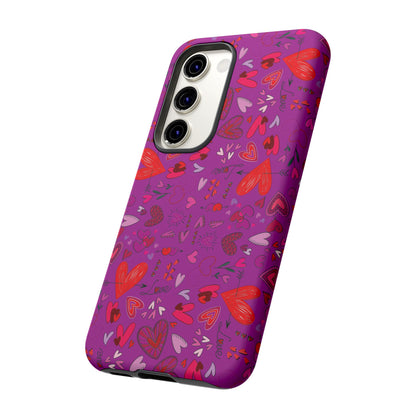 Heart Doodles - Deep Magenta B805AE - Tough Cases