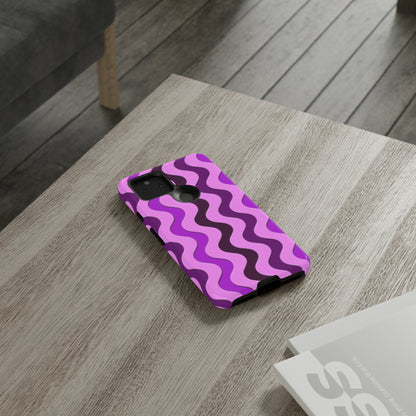 Vertical retro wavy purple and pink - Tough Cases