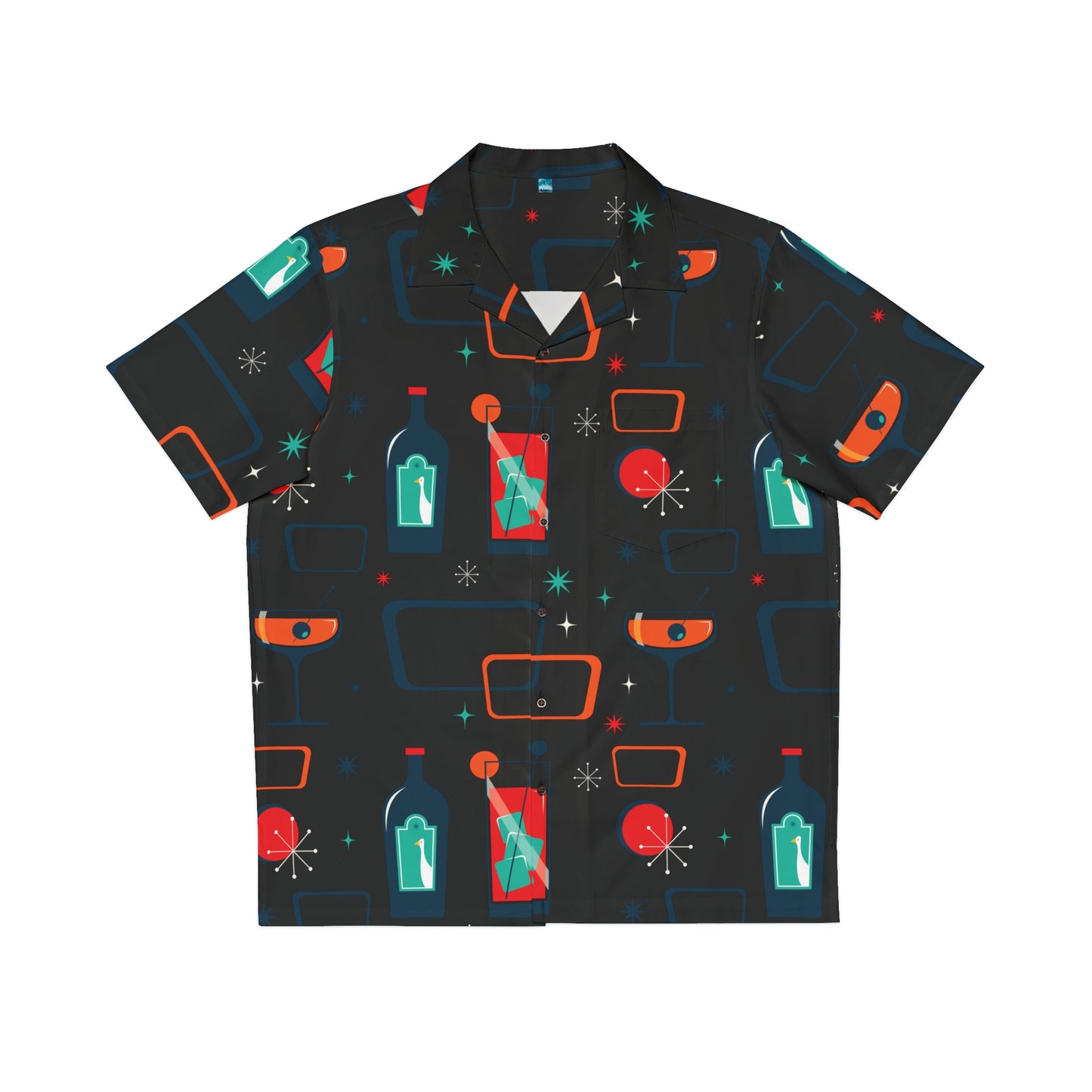 Cocktail Time - Black 000000 - Men's Hawaiian Shirt