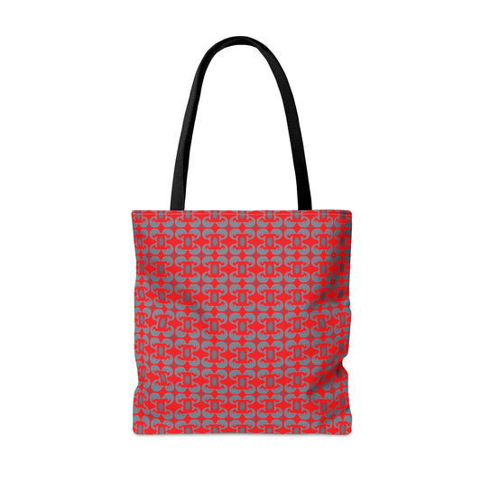 Playful Dolphins - Red ff0000 - Tote Bag