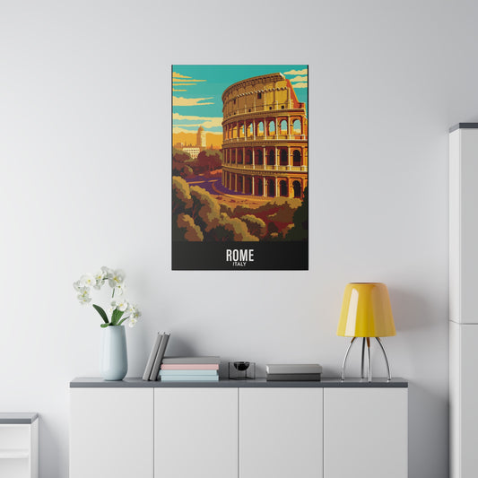 Rome - Italy - Black 000000 - Matte Canvas, Stretched, 0.75"