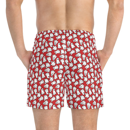 Boo - Ghosts - Halloween - Scarlet de0000 - Swim Trunks