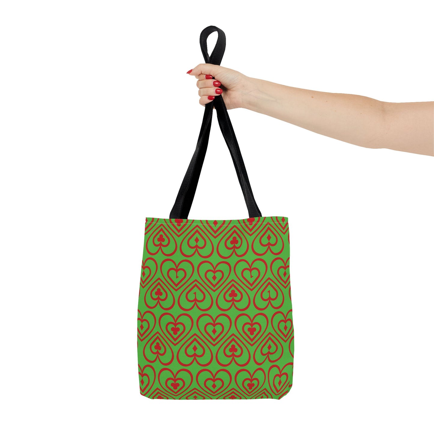 Ducks in the Deck - Red - Bright Apple Green 56BD00 - Tote Bag