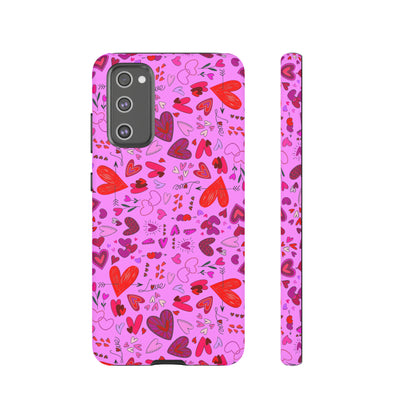 Heart Doodles - Fuschia Pink ff8eff - Tough Cases