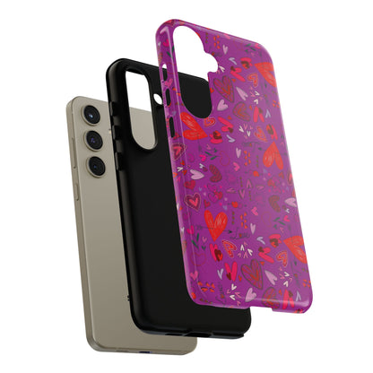 Heart Doodles - Deep Magenta B805AE - Tough Cases