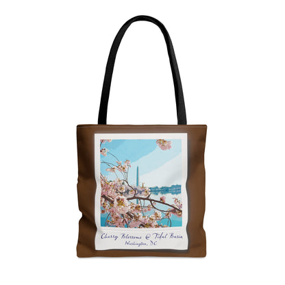 Instant Photo - Tidal Basin Cherry Trees - Baker's Chocolate 643b13 - Tote Bag