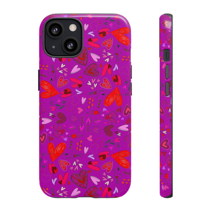 Heart Doodles - Deep Magenta B805AE - Tough Cases