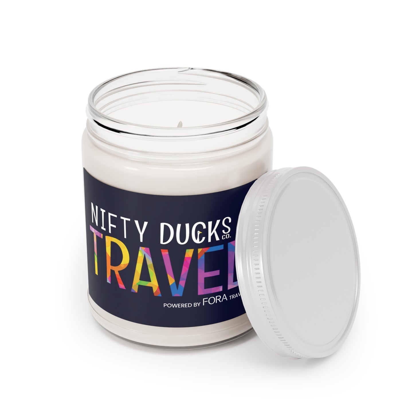 Nifty Ducks Co Travel Logo - Blue 000033 - Scented Candles, 9oz